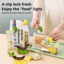 2 Reusable Food Bag Clips, Banana Sealing Clips, Cute Kitchen Snack Bag Sealing Devices, Plastic Snack Chip Sealing Clips, And Novel Banana-Shaped Refrigerator Accessories - Banana Sealing Clip - View 5