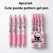 Chuẩn bị năm học mới! Bộ 4 bút bi gel hình gấu trúc dễ thương – ngòi 0.5mm, mực đen, thân bút màu hồng, viết trơn tru, bộ văn phòng phẩm không thể thiếu cho các bạn nữ. - Nhiều màu - Xem 7