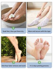 5 Pairs Foot Peeling Mask Exfoliating Foot Mask For Dry Cracked Feet With Lavender & Shea Butter, Dead Skin & Callus Remover For Feet, Exfoliating Socks For Women & Men - 查看 6
