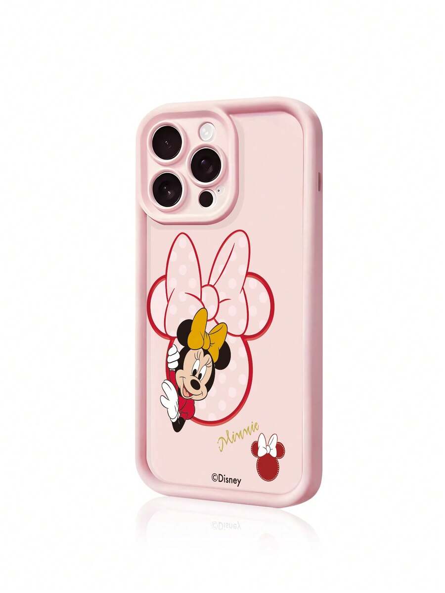 1 chiếc ốp lưng điện thoại mới, dễ thương, chính hãng Disney Minnie Mouse, thiết kế camera nâng cao độc đáo với họa tiết hoạt hình màu hồng, dày dặn, chống rơi vỡ, tương thích với Apple iPhone 17 Pro Max/Air, 16, 11/12/13/14 Plus, XR, 7/8 Plus, 15 Pro Max - Hồng - Xem 1