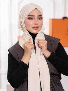 1pc Women's Buckle Fastening Fashion Casual Elegant Instant Scarf Sports Hat Headscarf Muslim Suitable For All Year Daily Life Holiday Party Prayer - Multicolor - View 7