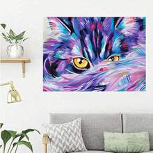 5D钻石画套装 - DIY猫咪水钻画，全圆钻，家居装饰手工礼品 - 查看 4