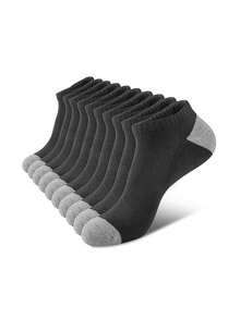1/5/6/10 Pairs Women's Odor-Resistant Short Socks, Breathable Sweat-Wicking Athletic Ankle Socks, All Season - Multicolor - View 17