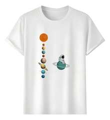 Muscle Freaks Astronaut T-Shirt In Space Style - White - View 1