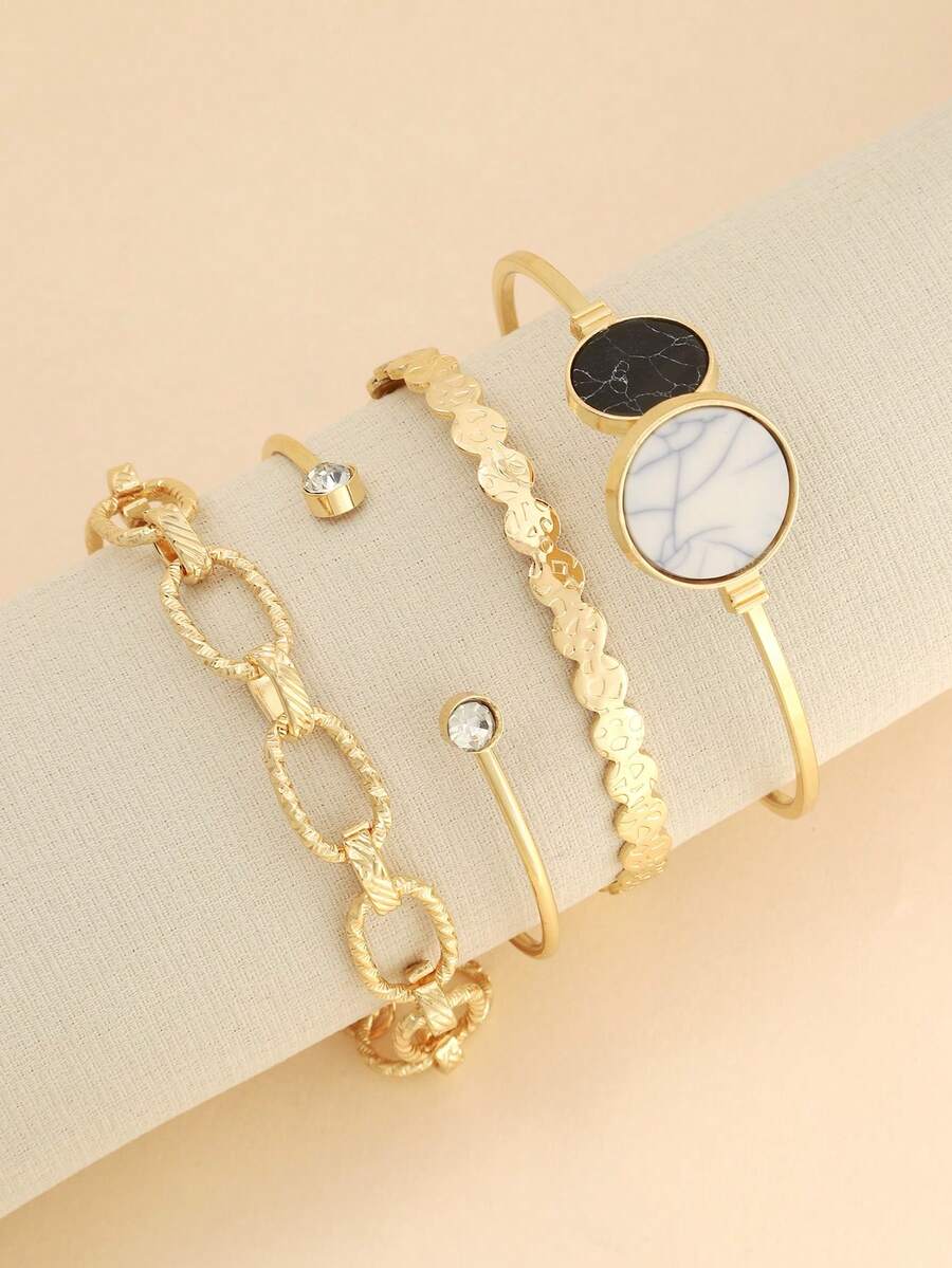 Vòng tay nhiều lớp kiểu Pháp cổ điển lãng mạn, phong cách tối giản retro Harajuku (Đính hạt, màu sắc và chất liệu chuyển đổi ngẫu nhiên) - Nhiều màu - Xem 1