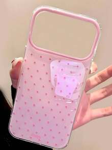 可愛粉色波點亮面果凍手機殼，適用於 iPhone 18 Pro Max 17 Pro Max 16 Pro Max 17 16 15 14 13 12 Pro Max 11，可愛防撞軟背蓋 - 粉色 - 查看 2