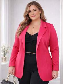 Plus Size Blazers - Hot Pink - View 1