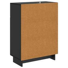 vidaXL Buffet avec tiroir Noir 66 x 34,5 x 90 cm Bois d'ingénierie - Noir - Voir 6