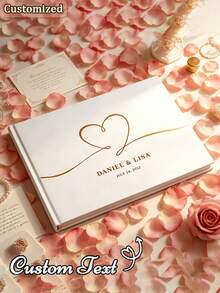 Personalized Landscape Wedding Guest Book, Customized Wedding Memorial Photo Album, Mr. & Mrs. Signature Book, Warm Atmosphere, Autumn Decor, Eternal Love - Multicolor - View 4