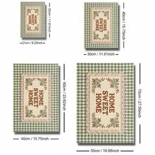 1 pieza Póster de lienzo con marco/sin marco Estilo acogedor para el hogar Estilo de bordado a cuadros verdes Impresión de arte de pared rústico Estilo de decoración de cabaña de campo Pintura vintage Adecuado para dormitorio, sala de estar, dormitorio, decoración del hogar moderno - A - Ver 8