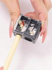 1pc Black High-End 5-Hole Eyeliner & Eyebrow Pencil Sharpener, 5-Hole Design Pencil Sharpener Tool, Portable Multi-Function Pencil Sharpener - Black - View 6
