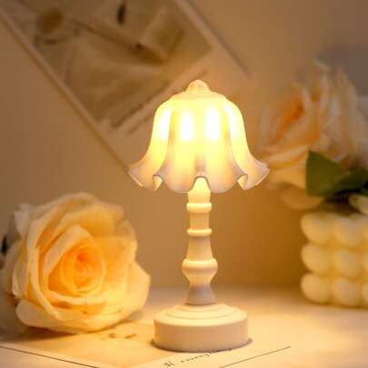 1 chiếc đèn LED trang trí hình hoa, đèn trang trí mini để bàn, đèn trang trí phòng ngủ, đèn ngủ cạnh giường, thích hợp làm quà tặng Ngày của Mẹ, đèn ngủ trang trí phòng ngủ kiểu cổ tích.