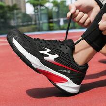 Giày tennis cổ thấp unisex nhẹ, thoáng khí, thời trang cổ điển, chống trượt, bền bỉ, thiết thực cho học sinh, thanh thiếu niên tập luyện ngoài trời. - màu đen - Xem 4