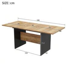 Extendable Dining Table 140/180 X 80 Cm, Suitable For 4-6 People, Rectangular Dining Table With Wood Grain, Natural, Minimalist Style Extendable Dining Table. - Natural Color - View 5