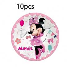 Disney Bộ đồ dùng tiệc chủ đề Minnie Mouse màu hồng, bao gồm đĩa giấy tròn dày, cốc giấy và khăn giấy, bộ đồ ăn dùng một lần kiểu hoạt hình, thích hợp cho tiệc sinh nhật trẻ em và các buổi lễ kỷ niệm gia đình. - Nhiều màu - Xem 4