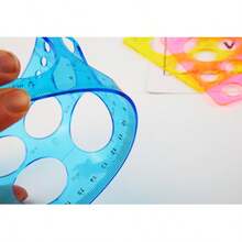 Geometric Drawing Circle Template, Multifunctional Design Plastic Transparent Drafting Student Stationery Drawing Circle Painting Supplies Circle Drawing Template Ruler - Single Piece - View 6