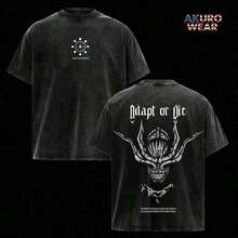 Mahoraga Washed Oversized T-Shirt –  Anime Graphic Gym Pump Cover Tee, Vintage Washed Cotton Streetwearsummer Outfits For Womenvintage T Shirts - màu đen - Xem 10