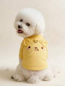 PETSIN 1件可爱小熊图案户外背心，春秋季保暖服装，猫咪服装设计，狗狗服装，兔子服装，狗狗宠物配件，狗狗宠物用品，猫咪宠物用品，公狗服装，母狗服装，猫咪服装 - 彩色 - 查看 3