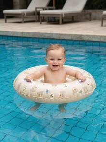 Flotador inflable con diseño de oso y asa de , flotador de piscina antivuelco, juguete de agua de verano - Multicolor - Ver 2