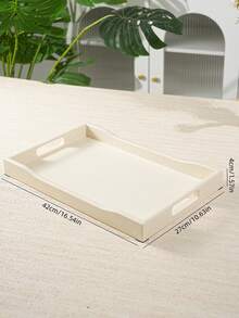 1pc Rectangular Distant Mountain Pattern Tray With Handle, Multiple Colors Available, For Food, Snacks, Drinks, Breakfast Coffee, Platter, Durable ABS Plastic Material - Multicolor - View 15