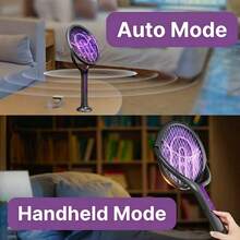 Retractable Electric Mosquito Swatter, 2-In-1 Rechargeable Mosquito Killer With UV Light Trap, Extendable Handle To Eliminate High-Reach Mosquitoes And Flies, Wall-Mountable, For Indoor And Outdoor Use - One Size Fits All - View 6