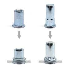 M3 M4 M5 M6 M8 M10 M12 cabeza plana pequeña rosca ciega avellanada tuerca de remache hexagonal semiesagonal inserto tuerca Rivnut Nutsert acero al carbono REKD - tipo C - Ver 10