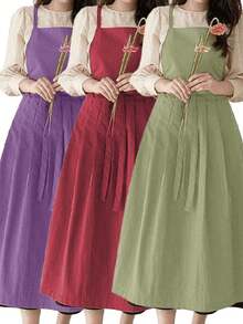 一件装,价格实惠,纯色柔软面料,防水易清洗,适合居家厨房、户外野餐烧烤、派对以及绘画、纹身、咖啡师、餐厅服务员等专业用途,是送给妈妈、爱人、老师的完美礼物。 - 彩色 - 查看 5
