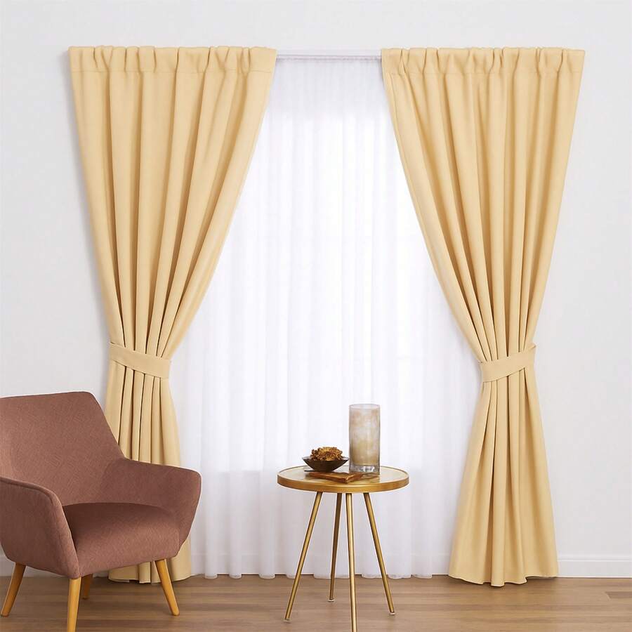 Renueva tu Hogar con Cortinas Neo Cortas de Estilo Contemporáneo BEAUTTY HOME - Beis - Ver 1