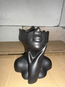 1个创意手持式化妆刷收纳架，可存放化妆工具和干花，适用于梳妆台、浴室、卧室装饰，现代简约奢华风格笔筒兼花瓶，是送给女性、乔迁新居、生日的绝佳礼物 - 黑色 - 查看 10