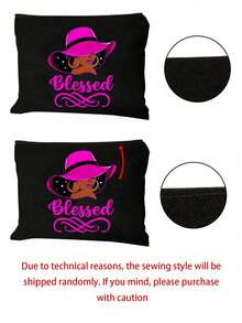 Lightweight Tote Bag Set, Unique "Blessing" Design, Minimalist Large Capacity Shoulder Bag With Portable Cosmetic Bag, Casual Storage Tote, Multifunctional Shopping Bag, Personalized Gift Bag Or Lunch Bag. - Multicolor - View 11