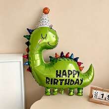 1pc Oversized Cute Cartoon Birthday Hat Dinosaur Foil Balloon, Animal Dinosaur Series Balloon, Holiday Party Birthday Decoration - View 2