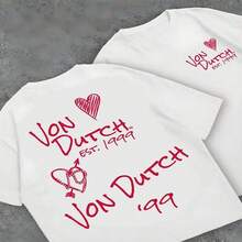 US Made US Made Graphic-Shirt Cotton Tees Size PlusWhite 1pcs Women's Double-Sided Printing Von Dutchh Heart Logo With Key And Year 1999 Fabric Soft & Skin-Friendly Unisex Style Gifts For Spring Festival, Valentine's Day, St. Patrick's Day & World Cup-Van Dutch Dragon Print Women T Shirt Classic Americana Style Graphic Tee ,Y2K,Oversized Shirt Men,Summer TopsPersonalized Unique T-Shirt, Lightweight Comfortable Washable Machine Washable Graphic Tee, Birthday Anniversary Valentine's Mother's Father's Day Christmas Thanksgiving Halloween New Year Wedding Gift For Him Her Family Boyfriend Girlfriend Father Mother Daughter Son Grandfather Grandmother Friend ClassmatePersonalized Unique T-Shirt, Lightweight Comfortable Washable Machine Washable Graphic Tee, Birthday Anniversary Valentine's Mother's Father's Day Christmas Thanksgiving Halloween New Year Wedding Gift For Him Her Family Boyfriend Girlfriend Father Mother Daughter Son Grandfather Grandmother Friend Classmate - 白色 - 查看 7