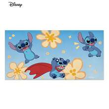 Miniso 迪士尼《星际宝贝》沙滩巾 - 超级英雄史迪奇夏威夷花卉印花沙滩巾，适用于泳池和海滩 - A - 查看 4