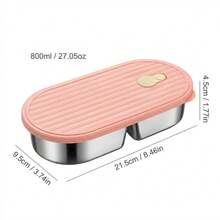 1pc/2pcs 304 Stainless Steel Lunch Box, Reusable Leak Proof Bento Box, Portable Large Capacity Lunch Container, Fruit Salad Food Storage Container, Dishwasher & Microwave Allowable, Suitable For Student And Adult Use In School, Office, Outdoor Camping, Picnic, Travel, Back To School - Multicolor - View 21