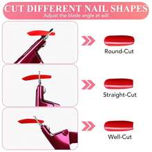False Nail Clippers With Magnets Stainless Steel Nail Cutter For Acrylic Nail Nail Clippers With 15Pcs Small Magnets For Home Salon Nail Art (Pink) - Pink - View 7