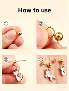 30pcs Bead Earring Studs Set - 10pcs Bead Earring Studs + 10pcs Open Rings + 10pcs Earring Backs, Includes Bead Earring Posts, Butterfly Earring Backs And Open Jump Rings, Suitable For DIY Jewelry Earring Making - Earring Set - View 5