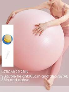 1 Set Thick Anti-Burst Yoga Ball, Women's Sensory Integration Training & Massage Ball, Suitable For Pregnant Women - Pink - View 11