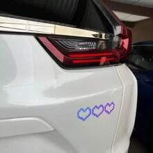 Set de 6 pegatinas de coche con diseño de corazón en píxeles, pegatinas impermeables y resistentes a los arañazos con diseño de corazón en mosaico, decoración esencial de verano para el exterior del coche, patrón retro de corazón de 8 bits, disponible en estilo holográfico negro y arcoíris, pegatinas autoadhesivas duraderas para ventanas de coche, parachoques, carrocería y portátiles - Multicolor - Ver 4