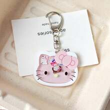1pc Fashionable And Cute KT Cat Shaker Keychain, Keychain, Kitty Keychain, Kitty White Keychain, Little Kitty Acrylic Keychain, HK Bag Charm, Girls Backpack Accessories, Suitable For Bags, Backpacks, Car Keys Or Handbags, Perfect For Travel, Daily And Special Occasions, Birthday Gifts, Party Favors, Car Accessories, Earphone Case Accessories, School Accessories, Best Gifts, Cute Goth Style, Y2K - Multicolor - View 14