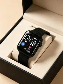 6/5 Reloj electrónico con pantalla LED con patrón de la Tierra, elegante y de moda, adecuado para que las niñas lo usen. Se puede combinar con un conjunto de joyería con forma de mariposa que incluye collar, pulsera, anillo y pendientes, adecuado para usar en fiestas, reuniones y viajes para consultar la hora, y también muy adecuado como regalo de cumpleaños, Navidad, inicio de clases, temporada de graduación, Día de San Valentín, Navidad, Día de la Madre para niñas. - Multicolor - Ver 11