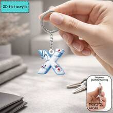 2D Acrylic Nurse Uniform Letter Keychain, Creative Keychain, Nurse Theme, Fashion Accessory, Suitable For Multiple Occasions, Perfect Gift For Friends - Nurse Uniform Letter Keychain - View 21