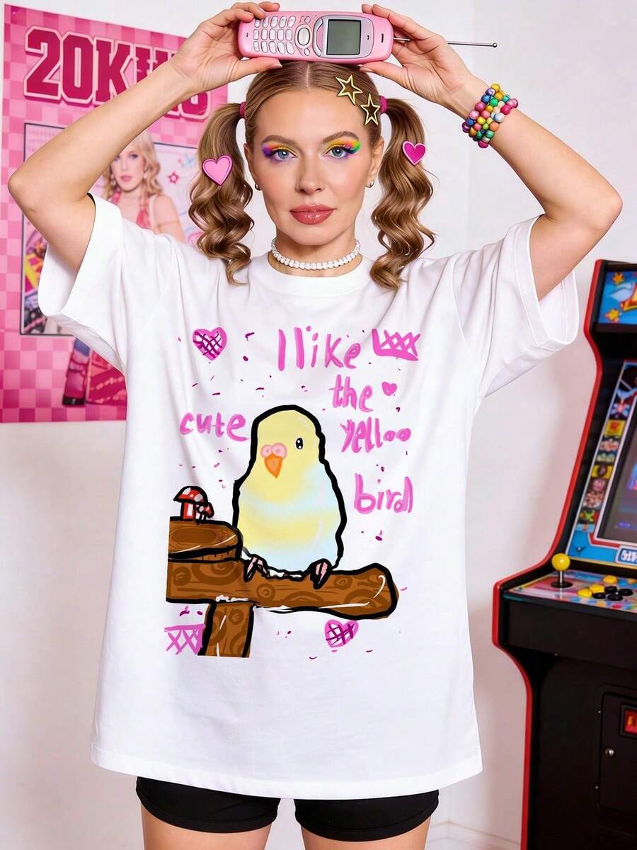 Camiseta de manga corta con cuello redondo suave y casual de verano para mujer, tops para salir, algodón, vintage, estilo callejero europeo y americano, casual deportivo, estilo unisex, estilo casual urbano, tops bonitos, Gen Z, curvas, ropa Y2K, camisetas divertidas, tops para damas, conjuntos de vacaciones para mujer, top lindo, camiseta gráfica, conjuntos de primavera, camisetas holgadas, ropa de calle retro, estilo de los 90, estilo de los 2000, subcultura, top negro, tops blancos, atuendo de fiesta de los 90. Blanco - Blanco - Ver 1