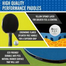 Pong Paddles Sets - Portable Table Tennis Paddle Set With Pong Paddles Professional Pong Balls - Premium Table Tennis Racket Player Set Indoor Outdoor Games - 黑色/藍色 4 支球拍套裝 - 查看 3