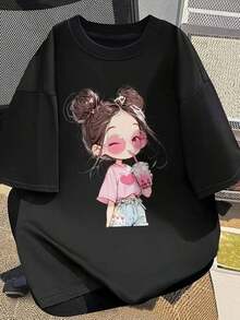 Women T-Shirts - Black - View 7