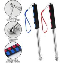 6.5ft Retractable Handheld Flag Pole 2 Pieces Set, Stainless Steel Telescopic Flag Pole With Guide Pointer And Pointer Function, Suitable For Tour Guide And Classroom Teaching - Multicolor - View 3