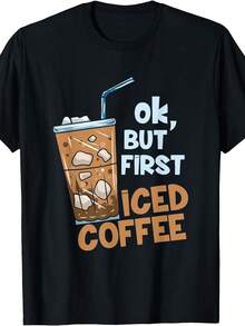 Camiseta But First Iced Coffee, Negra - Negro - Ver 8
