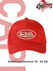 1pc Red Unisex Von-Dutchs Print Baseball Cap, Sun Hat, Curved Brim, Dad Cap. Suitable For Daily Use And Outdoor Activities. Outdoor Adjustable Sun Cap. Spring-Summer Travel, Tourism, Beach Vacation Hat. - 紅色4 - 查看 1