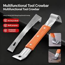 1pc Multi-Purpose Pry Bar Set, Stainless Steel Nail Puller & Scraper, Heavy-Duty Flat Crowbar For Removing Nails, Trim, Flooring & Furniture - A - View 2