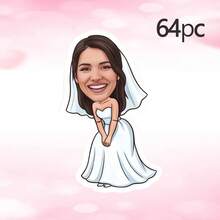 36/64/144pcs Stiker Pengantin Wanita yang Dipersonalisasi, Stiker Gelas Anggur dengan Foto Wajah Pengantin Wanita yang Disesuaikan, Stiker Gelas Pesta Lajang, Suvenir Pesta - MultiWarna - View 17