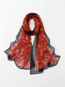 1 Stück Neuer Damen Floral Georgette Hijab/Schal, leicht, weich, atmungsaktiv, langer Schal, hochwertig digital Muster, modischer vielseitiger Schal, geeignet für tägliche Unternehmungen, Spazieren, Einkaufen, alle Jahreszeiten - Verschiedenfarbig - Übersicht 13